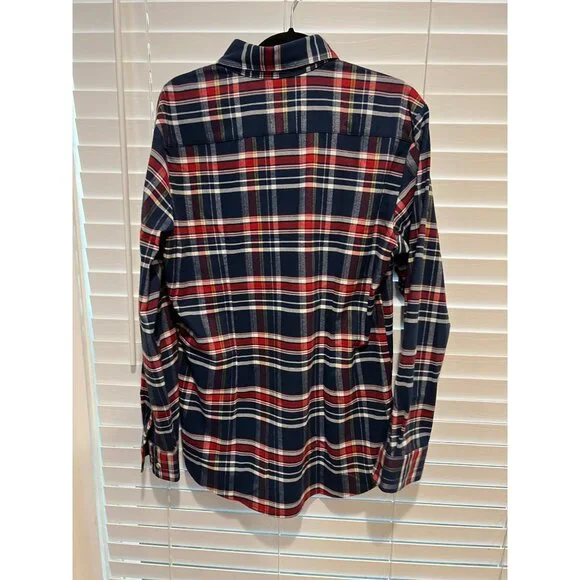 Mizzen & Main Flannel Style Long Sleeve Button Up Shirt -‎ Size L